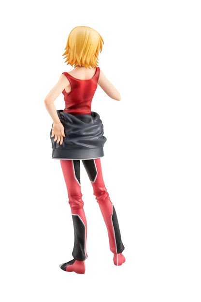Gundam Girls Generation Cagalli Yula Athha Pilot Suit Ver. figure wearing a red-and-black pilot suit with her jacket tied around her waist.
