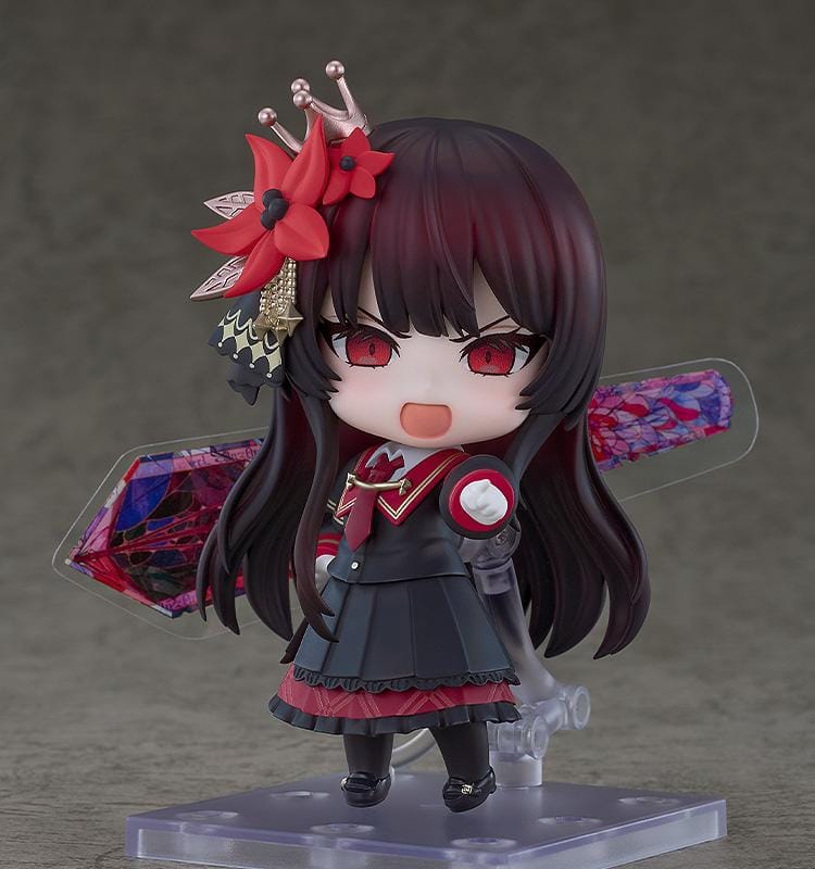 Magical Girl Witch Trials Nendoroid Hiro Nikaido figure with gothic outfit red eyes and floral crown accessory