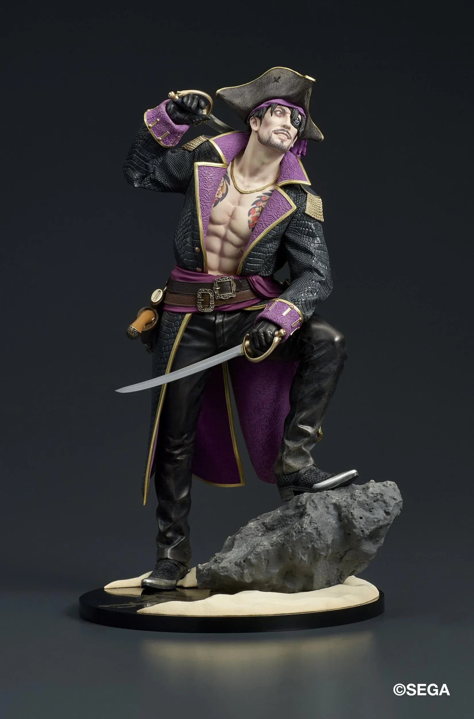 Like a Dragon Pirate Yakuza in Hawaii DIGSTA Captain Goro Majima figure wearing a detailed pirate captain outfit with cutlass