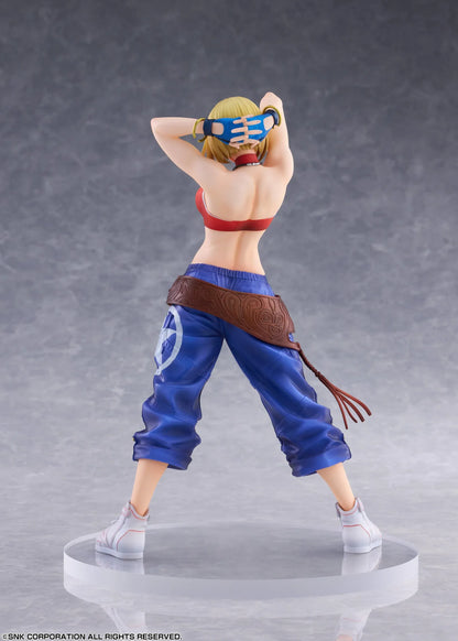 Blue Mary Limited Edition 1/7 scale figure wearing a red crop top, blue pants, brown belt, and white sneakers in a confident standing pose.