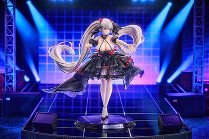 Azur Lane Formidable μ Equipment 1/7 scale figure in black and red idol-style dress with long twin tails standing on themed base
