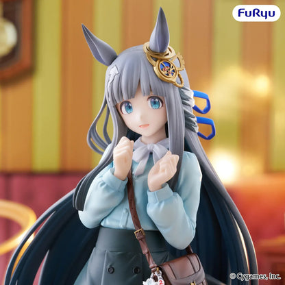 Chrono Genesis Trio-Try-iT figure wearing a blue-and-black outfit with long flowing hair, horse ears, a decorative headpiece, and a shoulder bag.