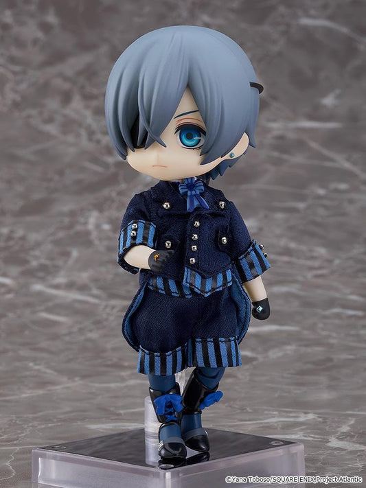 Black Butler Book of the Atlantic Nendoroid Doll Ciel Phantomhive Rerelease with blue formal outfit, top hat, eyepatch, and boots