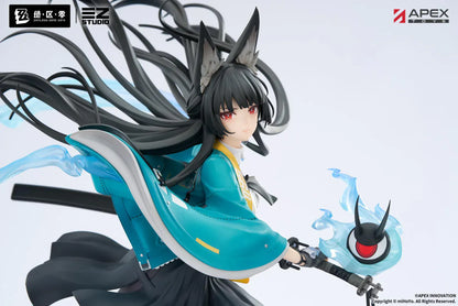 Zenless Zone Zero Miyabi Hoshimi Honed Blade of Reflection Ver 1/7 scale figure with blue energy effects and dynamic pose.