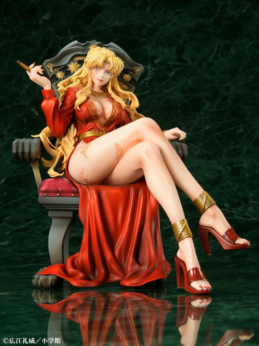 Black Lagoon Balalaika 1/7 scale figure seated on throne with red dress and cigar