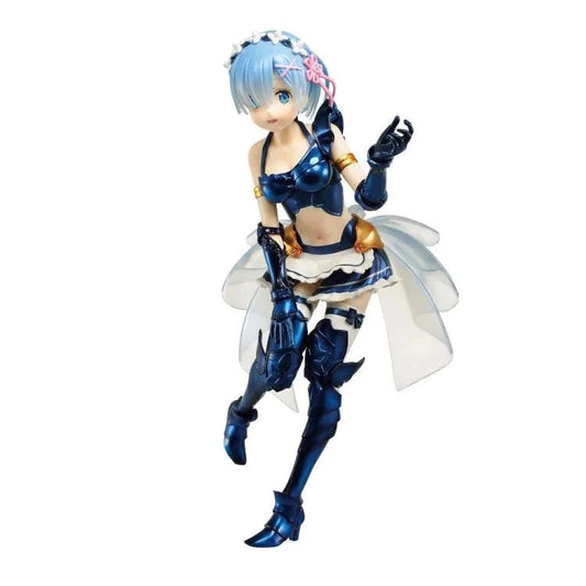 Anime figure of Rem from Re:Zero in blue maid armor, Banpresto Chronicle EXQ Vol.4 collectible statue