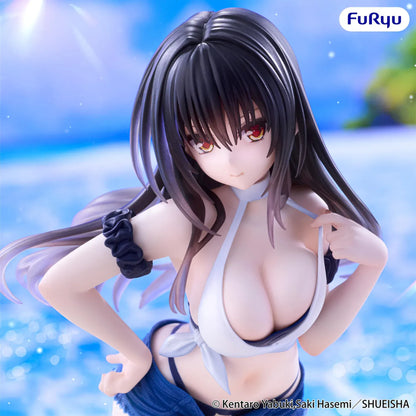 To Love-Ru Darkness Trio-Try-iT Yui Kotegawa Figure Rerelease in beach outfit with white tied top, denim-style shorts, and seaside pose