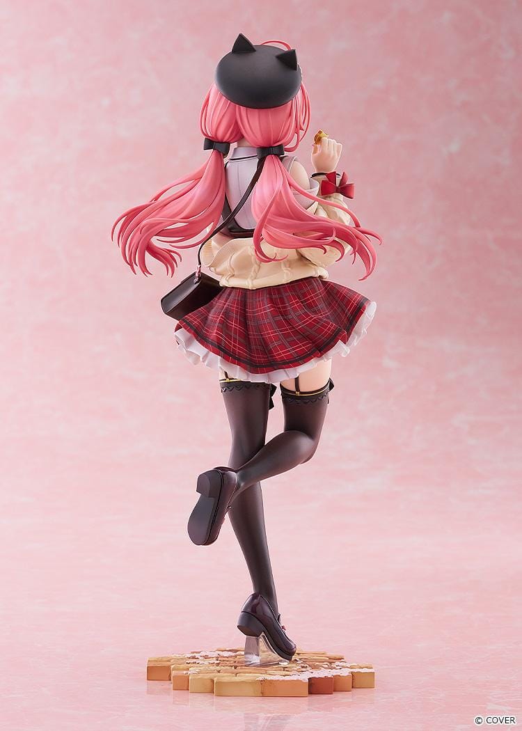 hololive production Sakura Miko Date Style Casual Outfit Ver. 1/7 Scale Figure with pink hair, plaid skirt, jacket, and shoulder bag