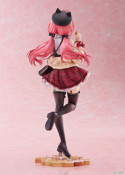 hololive production Sakura Miko Date Style Casual Outfit Ver. 1/7 Scale Figure with pink hair, plaid skirt, jacket, and shoulder bag