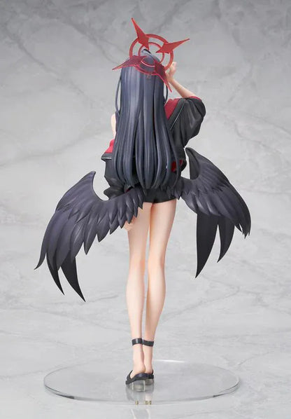 Blue Archive Ichika Swimsuit 1/7 scale figure wearing a black swimsuit, sporty jacket, sunglasses, and large black wings.