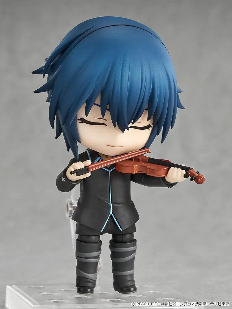 Shugo Chara Nendoroid Ikuto Tsukiyomi Figure featuring Ikuto in a chibi style with dark blue hair, black outfit, blue trim, and tall boots.