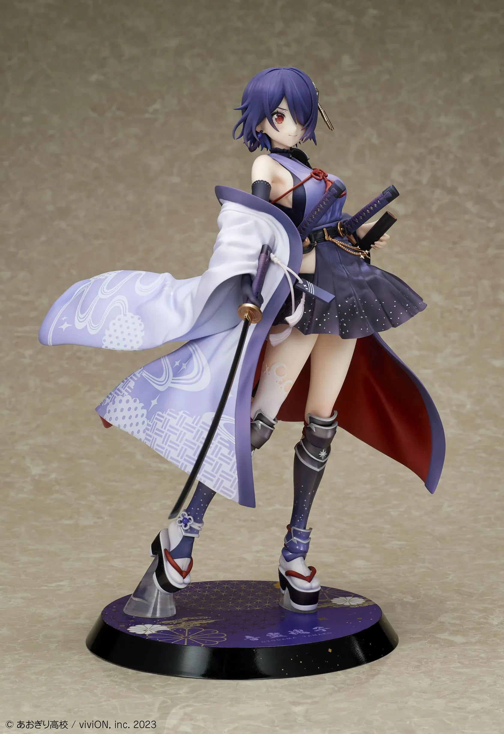 Otodama Tamako Japanese style armament version 1/7 scale figure with katana and flowing haori from Aogiri High School