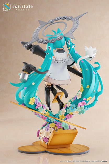 Hatsune Miku x Naoki Saito My Figure Making The Painter Ver 1/7 scale figure holding large paintbrush with floral base