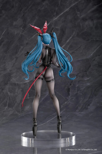 Azur Lane Regensburg The Dark Dragon’s Dungeon 1/6 scale figure with black bodysuit, red accents, and flowing teal twin-tails