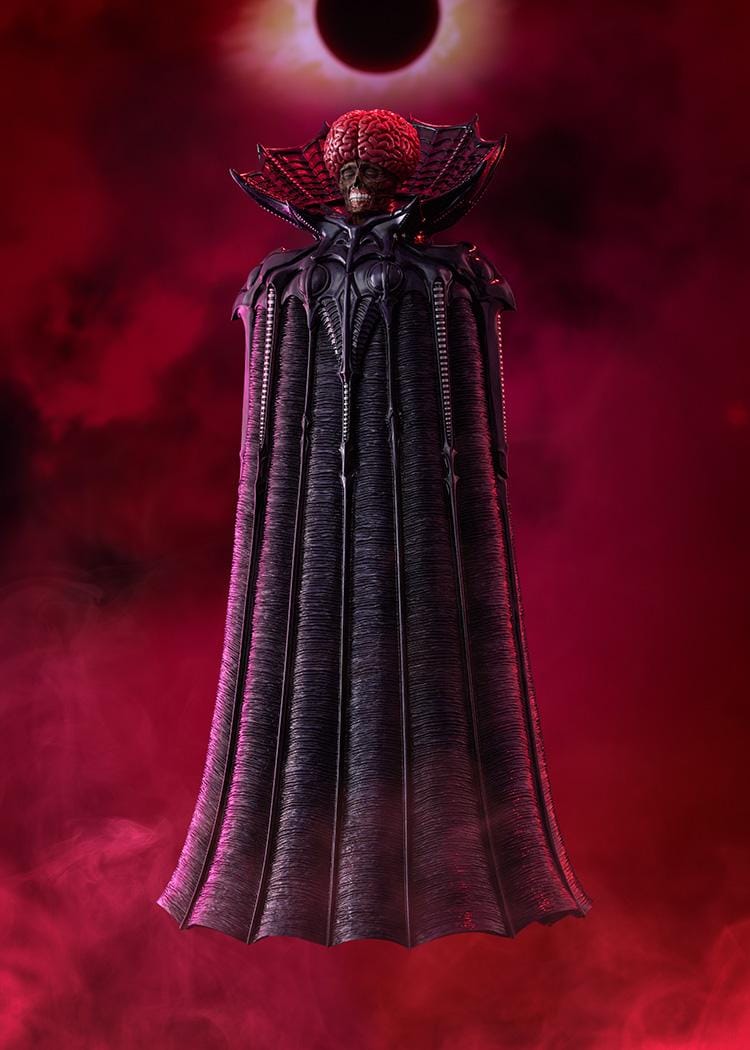 Berserk POP UP PARADE SP Void Figure with exposed brain, skeletal face, dark robe, dramatic collar, and sinister God Hand design