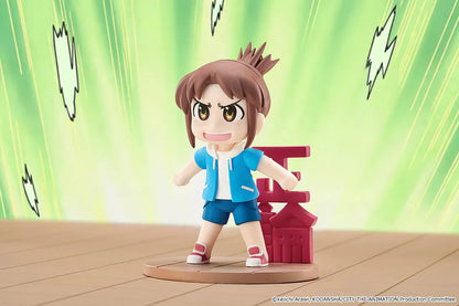 CITY THE ANIMATION Mini Memory Midori Nagumo Figure with brown hair, blue outfit, sneakers, energetic pose, and display base