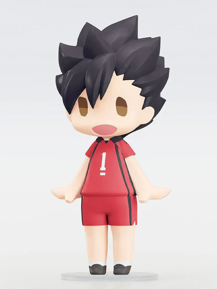 Chibi Tetsuro Kuroo Hello! Good Smile figure wearing red Nekoma volleyball uniform.