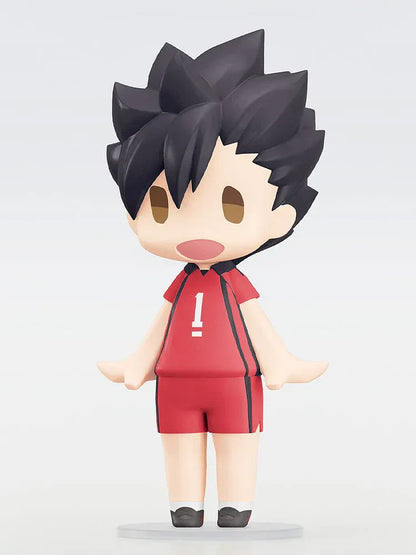 Chibi Tetsuro Kuroo Hello! Good Smile figure wearing red Nekoma volleyball uniform.