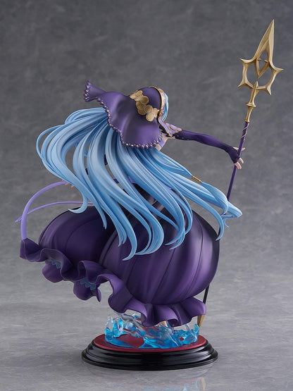 Fire Emblem Azura Dark Songstress 1/7 scale figure with flowing blue hair and ornate staff on water base