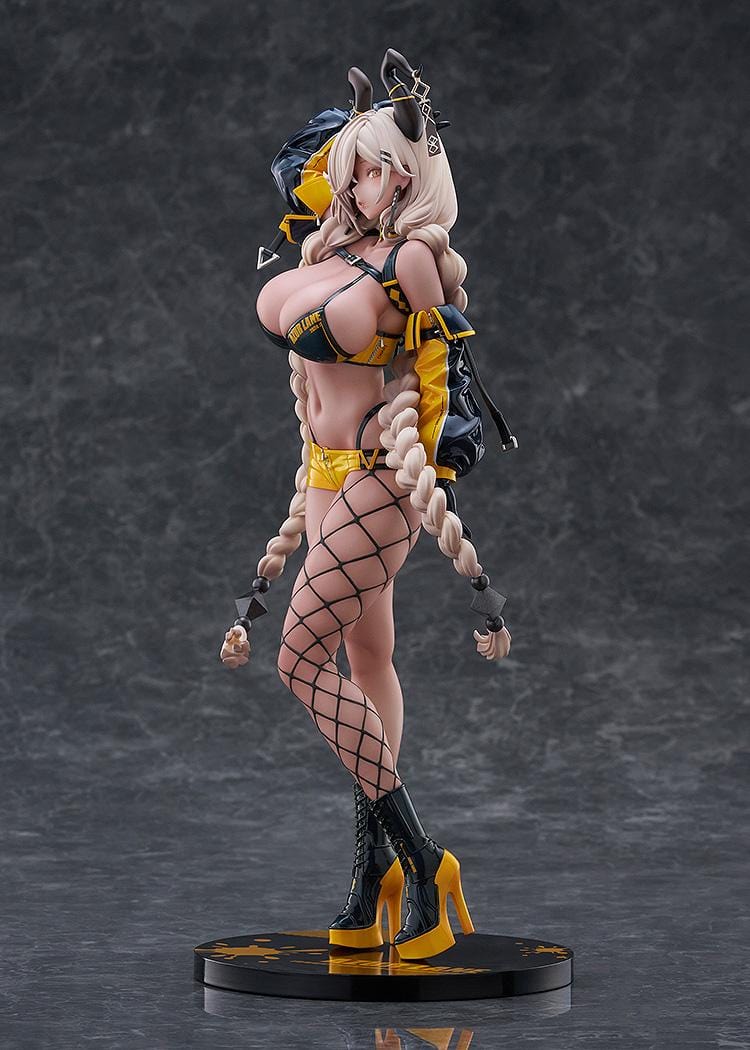 Azur Lane Owari Anime Expo 2024 Ver. 1/7 Scale Figure in black and yellow outfit with long braids and detailed base