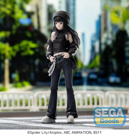 Lycoris Recoil High Premium Figure Takina Inoue Street Snap Figure wearing black streetwear with white sneakers