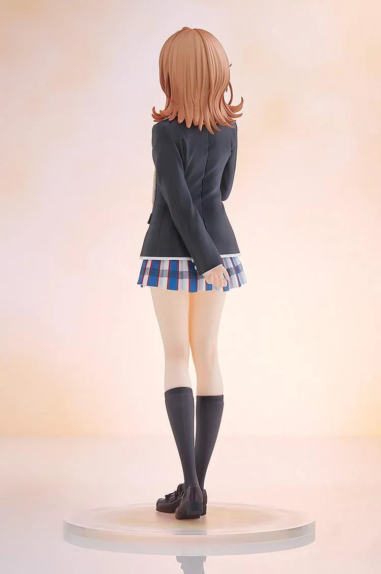 Iroha Isshiki Light Novel Ver. 1/6 scale figure wearing a school uniform and pastel scarf, holding a wrapped gift on a round base.