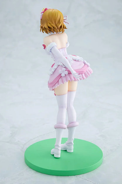 Love Live School Idol Project Hanayo Koizumi Bokutachi wa Hitotsu no Hikari Ver. Figure featuring Hanayo in a pink and white idol outfit with heart details, flower accents, and green display base.