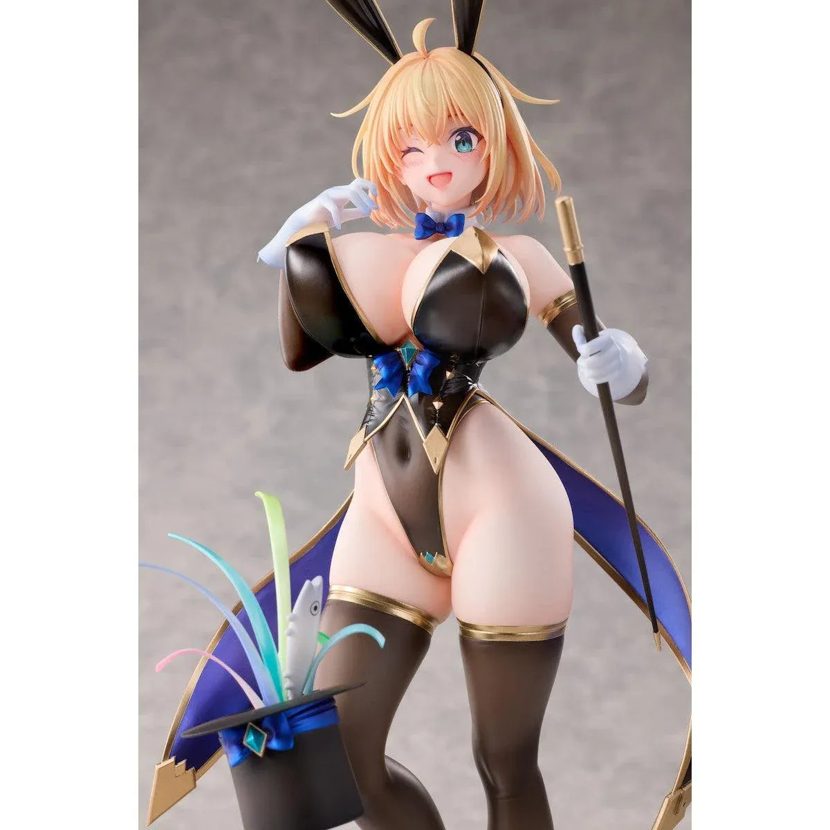 Nadare Takamine Illustration Sophia F. Shirring Magician Bunny Ver. 1/6 scale figure wearing a glossy black magician bunny outfit with a top hat and colorful ribbon effects