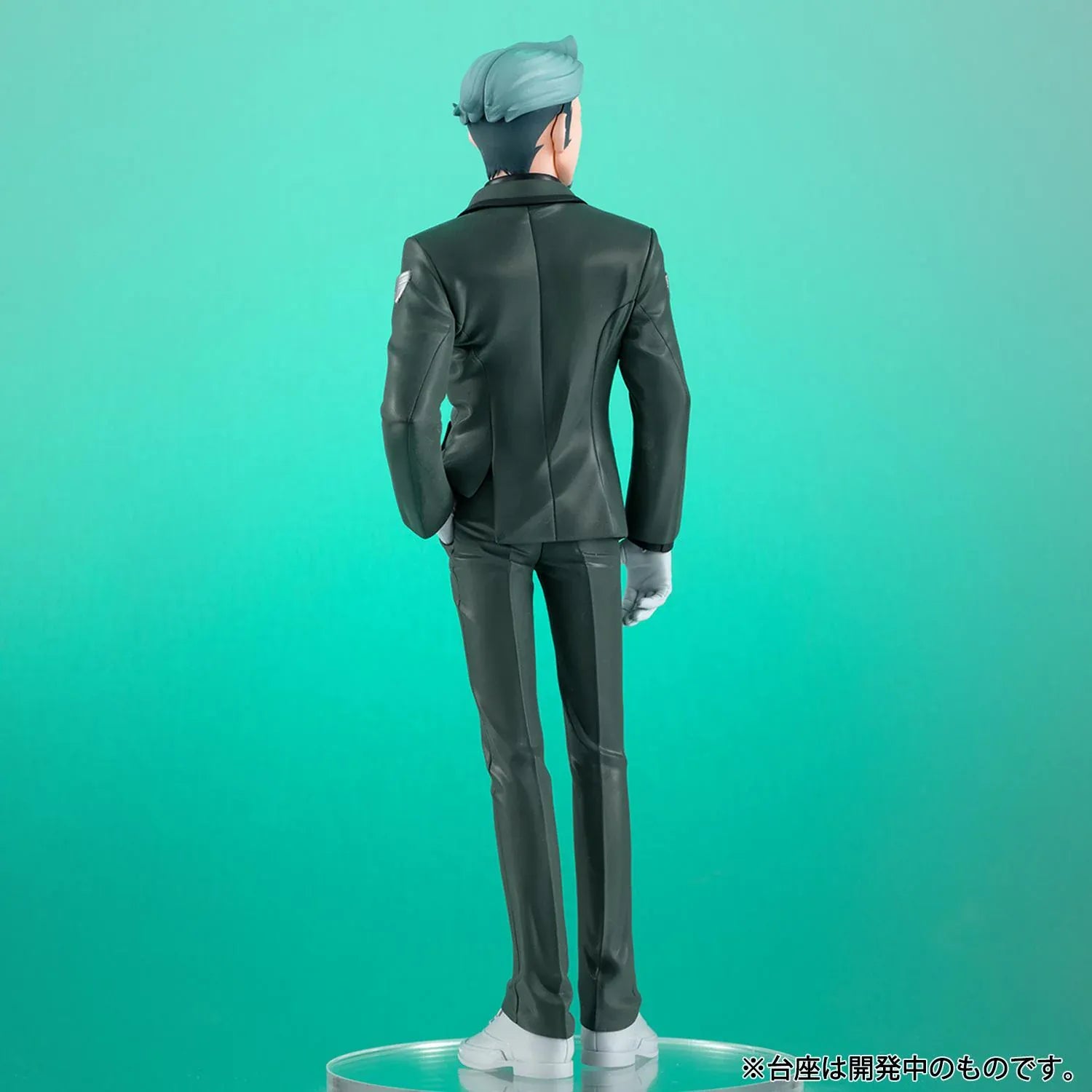 Mobile Suit Gundam GQuuuuuuX Lucrea Light Challia Bull Figure featuring Challia Bull with teal-gray hair, formal uniform, white gloves, tie, and confident standing pose.