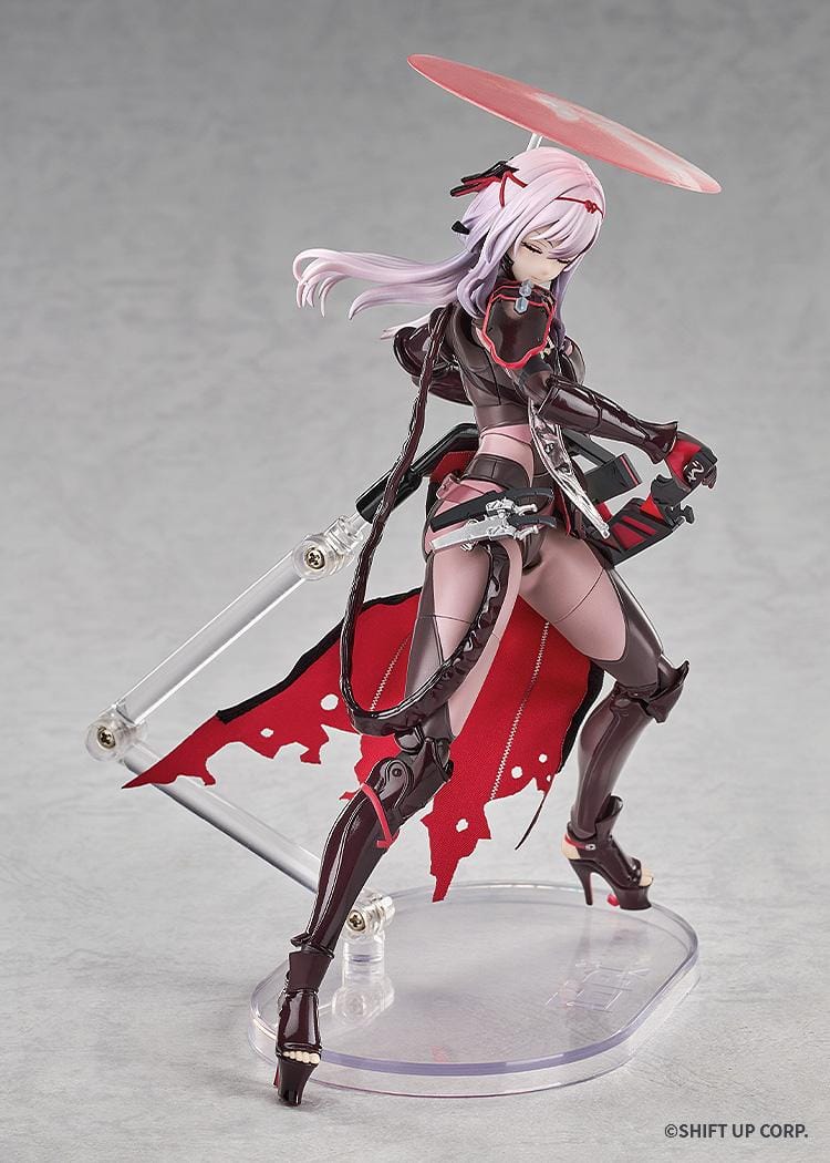 GODDESS OF VICTORY NIKKE Hyper Body Scarlet Black Shadow Figure featuring black and red armor, circular headpiece, and large red sword
