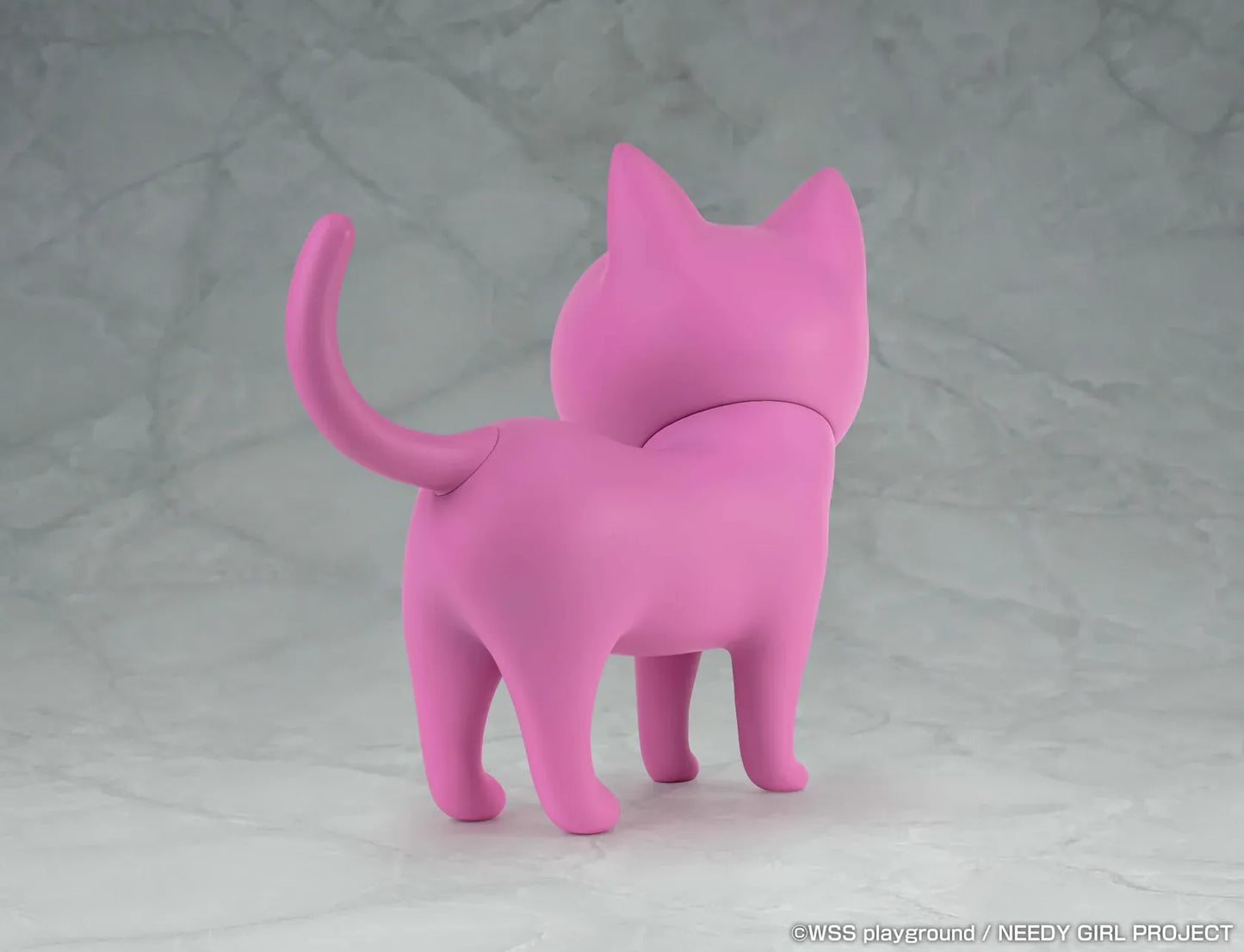 NEEDY GIRL OVERDOSE Pien Cat pink soft vinyl figure with large teary eyes and a worried expression.
