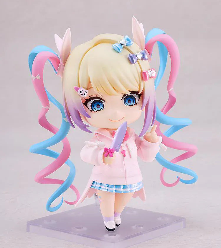 Needy Streamer Overload Nendoroid No.2869 OMGKawaiiAngel (Outing Ver.) figure featuring pastel twin-tails and pink plush accessory