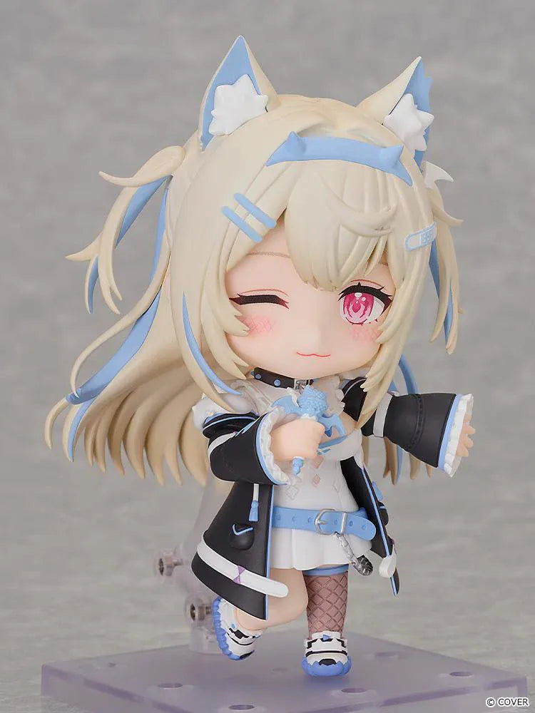 hololive production Nendoroid Fuwawa Abyssgard Figure with blonde hair blue wolf ears and black-and-white outfit