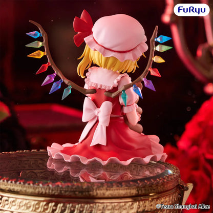 Touhou Project Flandre Scarlet Noodle Stopper figure holding a teddy bear with colorful crystal wings and a seated pose