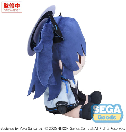 Blue Archive Fuwa Petit Yuuka BIG Plush with blue hair, school outfit, and cute chibi plush design