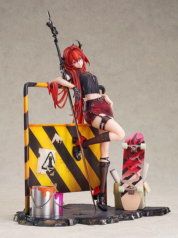 Surtr Liberte Echec 1/7 scale figure Arknights anime figure red hair urban base sword leaning pose detailed collectible
