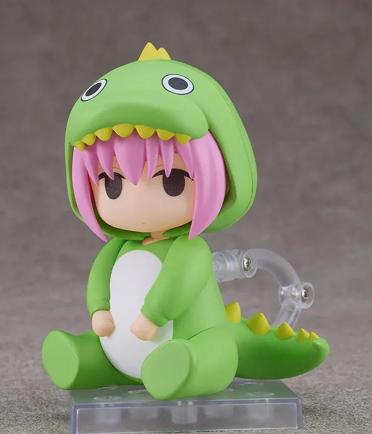 Hitori Gotoh Attention-Seeking Monster Ver. Nendoroid wearing a green monster outfit with yellow spikes, pink hair, and a tearful expression.