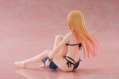 My Dress-Up Darling Desktop Cute Marin Kitagawa Measured Swimsuit Ver. Figure Reissue seated with blonde pink gradient hair