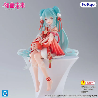Hatsune Miku 2026 Chinese New Year Ver Noodle Stopper figure wearing red festive outfit with teal twin tails