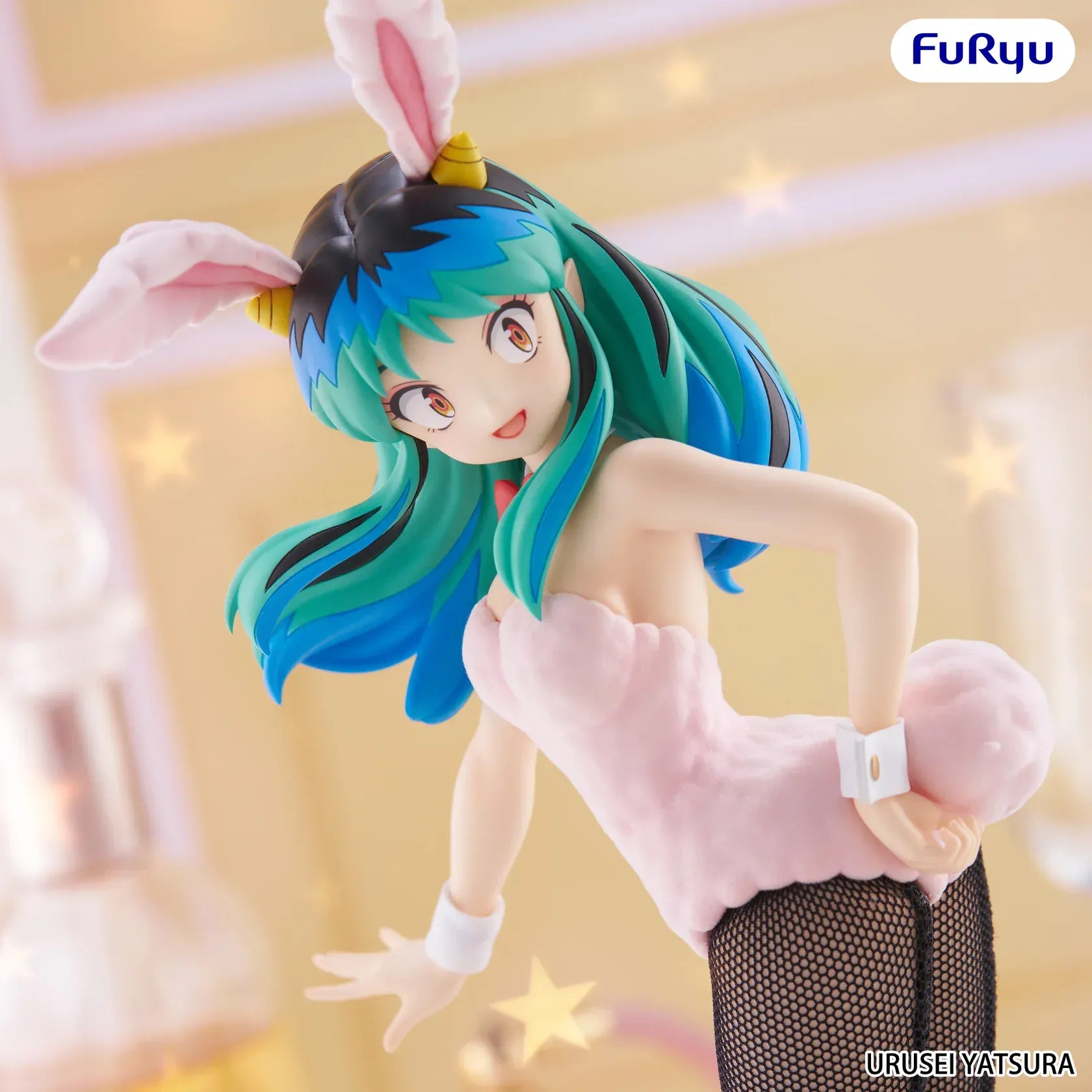 Urusei Yatsura Lum BiCute Bunnies figure wearing pink bunny suit with fishnet stockings and red heels