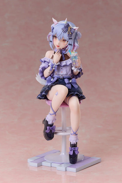 NoriPro Inuyama Tamaki Unicorn Jirai Style 1/7 Scale Figure sitting on chair holding drink