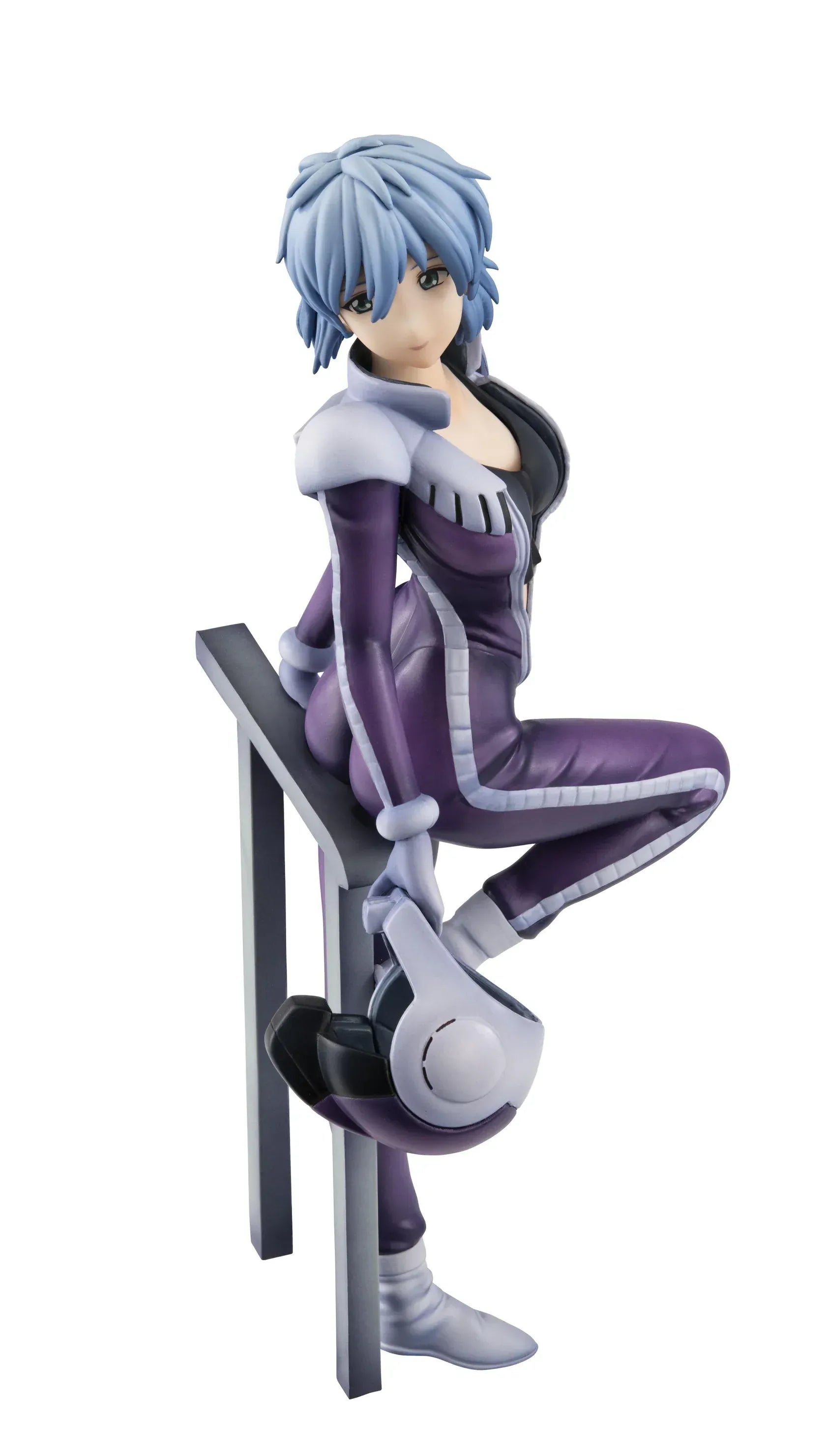 Mobile Suit Gundam The 08th MS Team Aina Sahalin Snow Night Ver. figure wearing purple pilot suit holding helmet