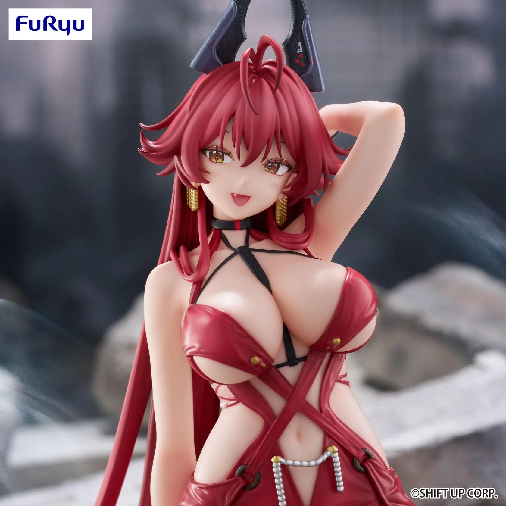 Goddess of Victory Nikke Red Hood Nonsense Red Noodle Stopper Figure Re-run with long red hair and red outfit