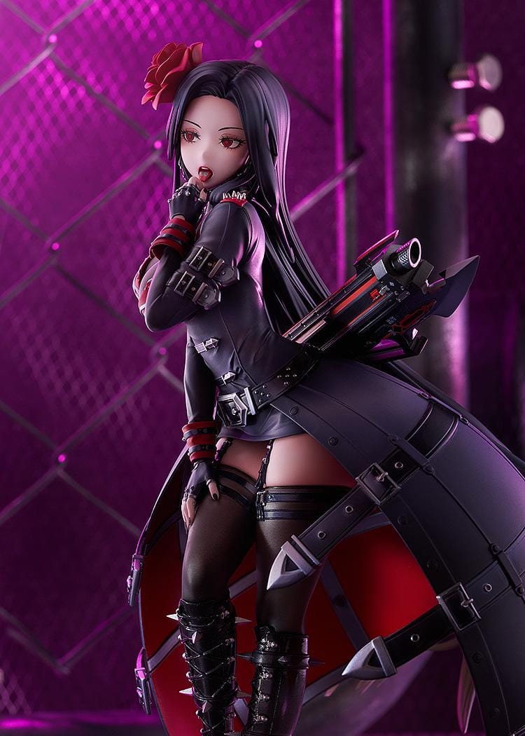 Goddess of Victory: NIKKE Maiden 1/7 Scale Figure in black and red outfit with rose accessory and weapon wings