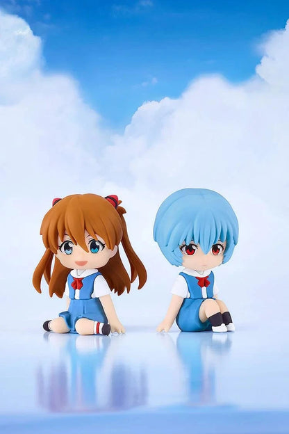Rebuild of Evangelion Nendoroid Plus Asuka Shikinami Langley rubber mascot figure in school uniform sitting pose