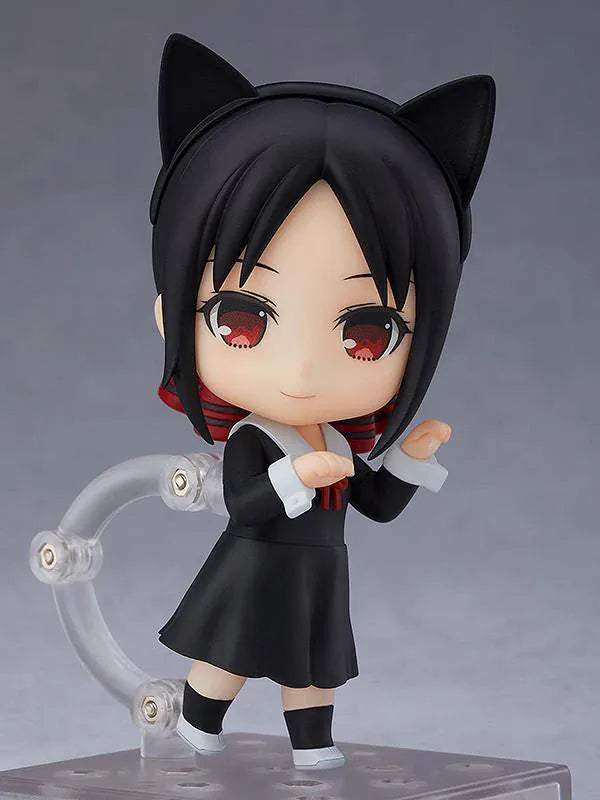 Kaguya-sama Love is War Nendoroid Kaguya Shinomiya figure rerelease featuring Kaguya in her black school uniform with red ribbon and chibi-style design