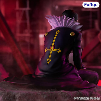Hunter x Hunter Chrollo Lucilfer Vol 2 Noodle Stopper Figure seated with book in Phantom Troupe outfit