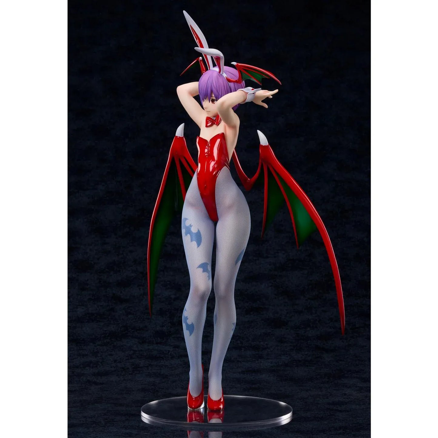 Darkstalkers Lilith Bunny Ver. 1/4 scale figure featuring a glossy bunny outfit, bat wings, and fishnet stockings