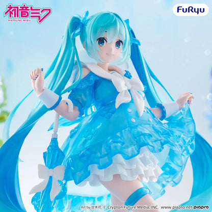 Vocaloid Trio-Try-iT Hatsune Miku Rainy Dance figure holding umbrella with blue dress