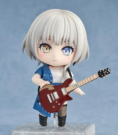 BanG Dream! It’s MyGO!!!!! Nendoroid No.2855 Rana Kaname chibi figure holding guitar with heterochromia eyes and blue outfit